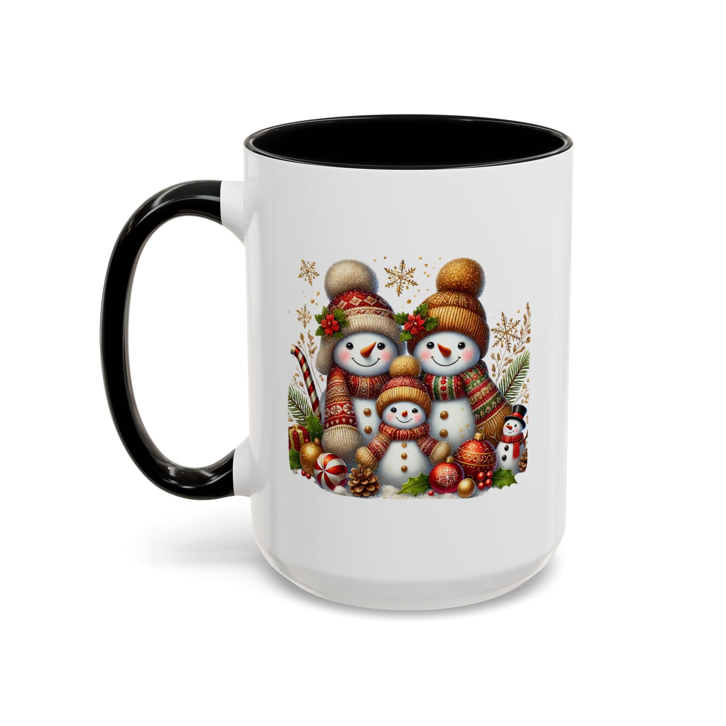 Christmas Mug - Gold Snowman Family