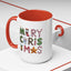 Christmas Mug - Merry Christmas Green Red & Gold Patterned Text