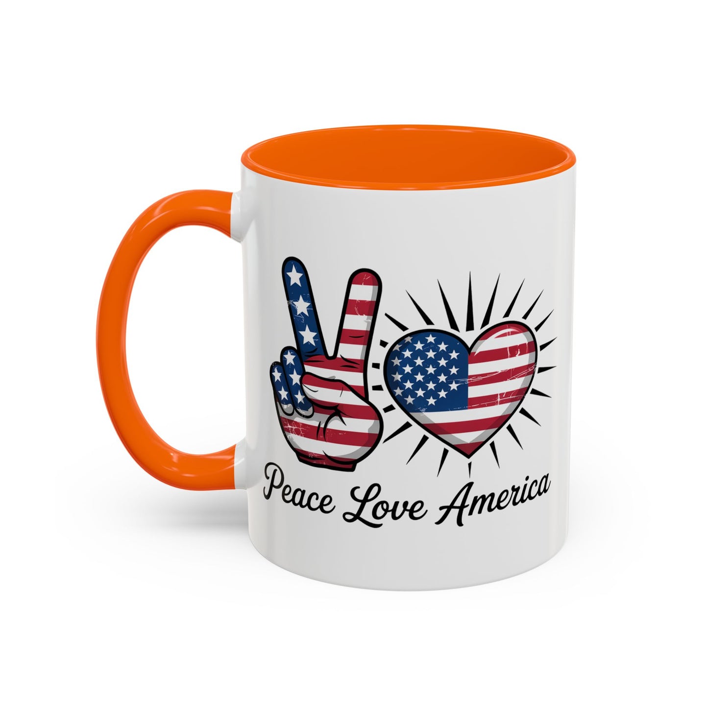 4th of July Mug - Peace Love America