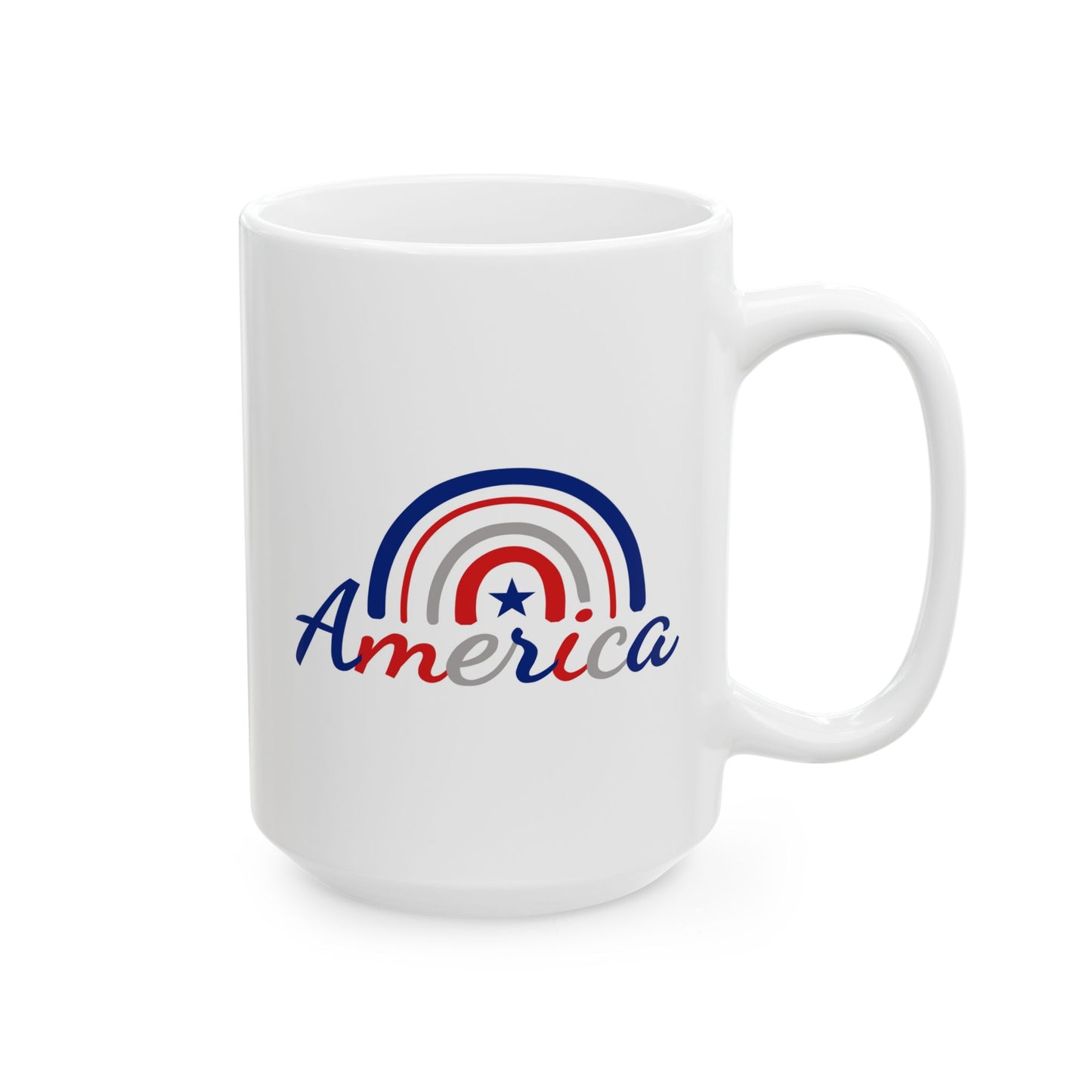 4th of July Mug - America Patriotic Rainbow