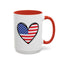 4th of July Mug - USA Flag Heart