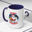 Christmas Mug - Happy Holidays Red & White Text Santa Snowman