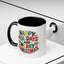 Christmas Mug - Happy Holidays and Merry Christmas Blue Green Yellow Red Text