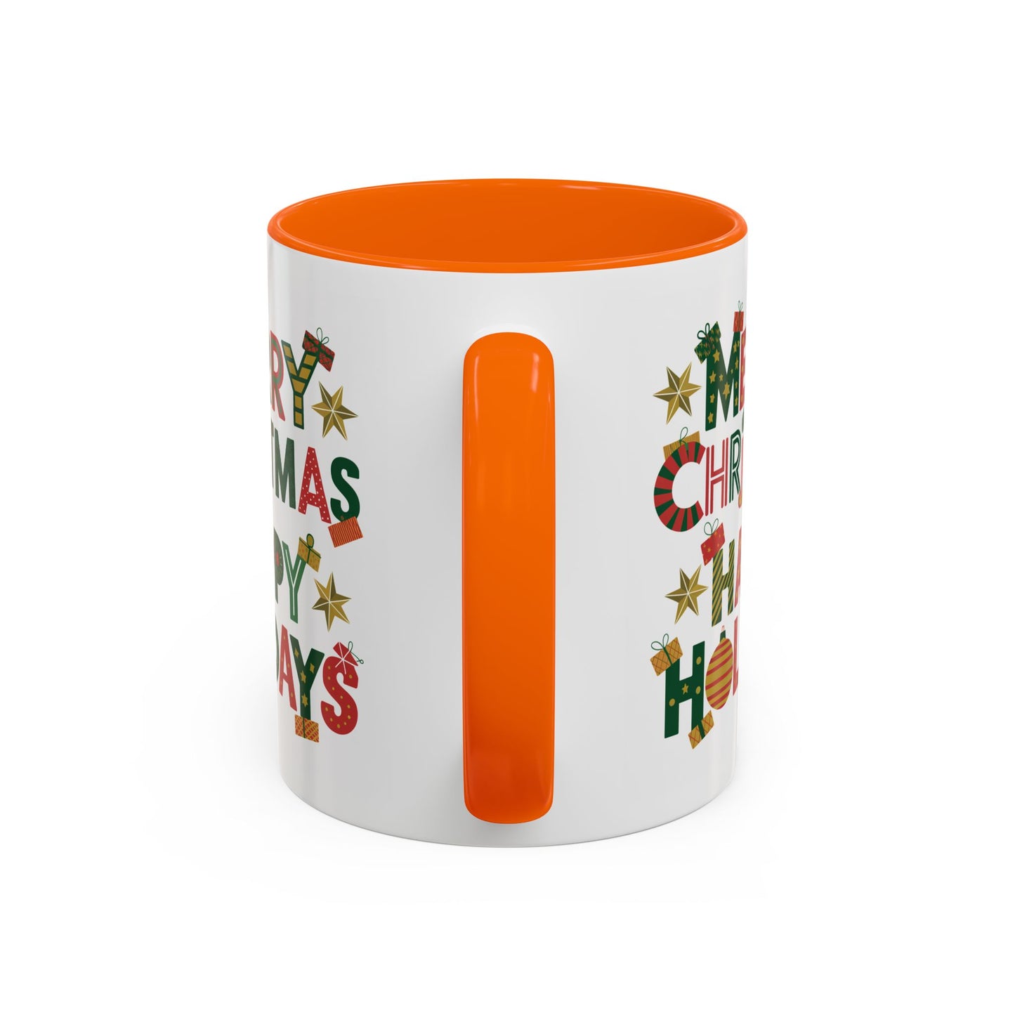 Christmas Mug - Merry Christmas Happy Holidays Decorative Text