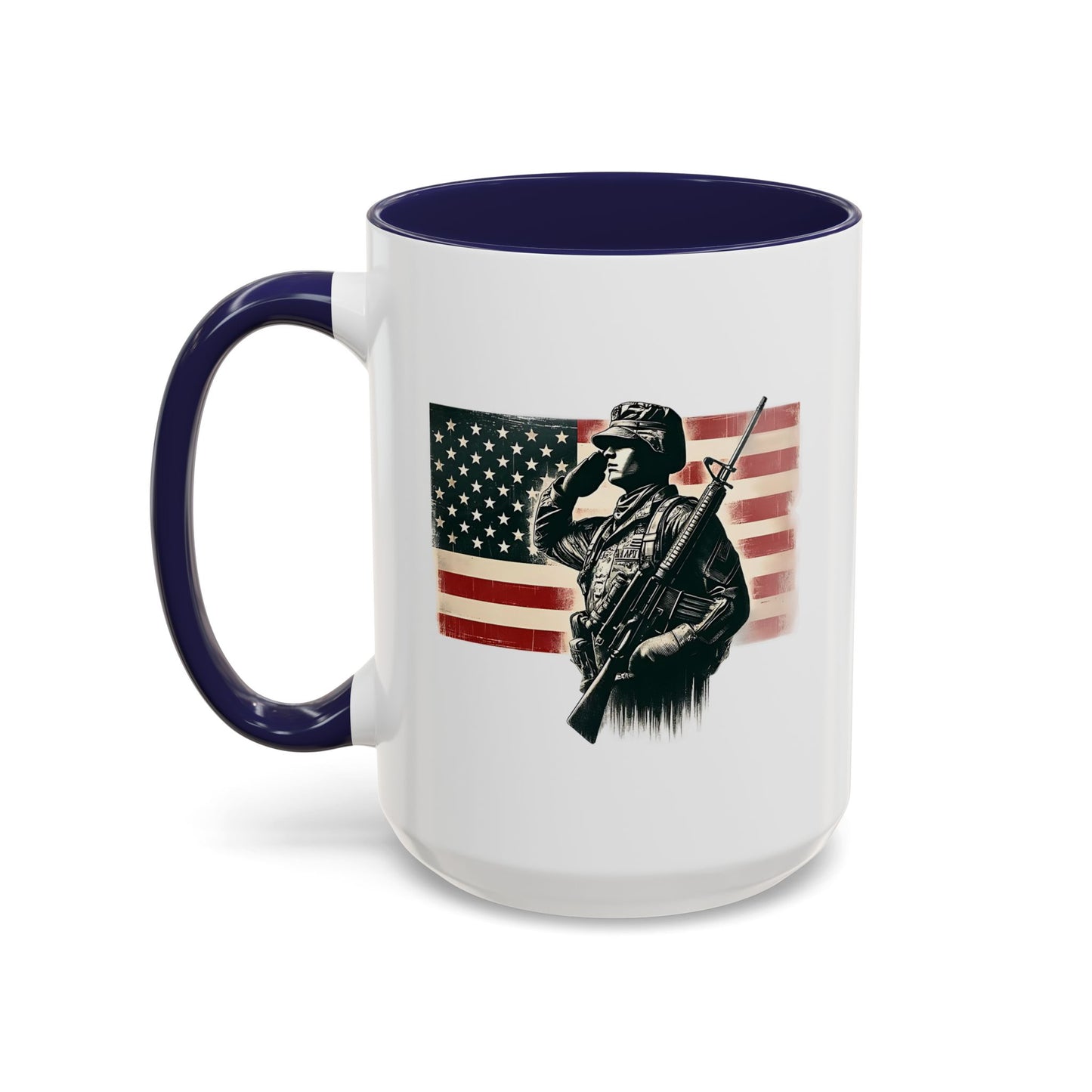 4th of July Mug - Soldier American Flag