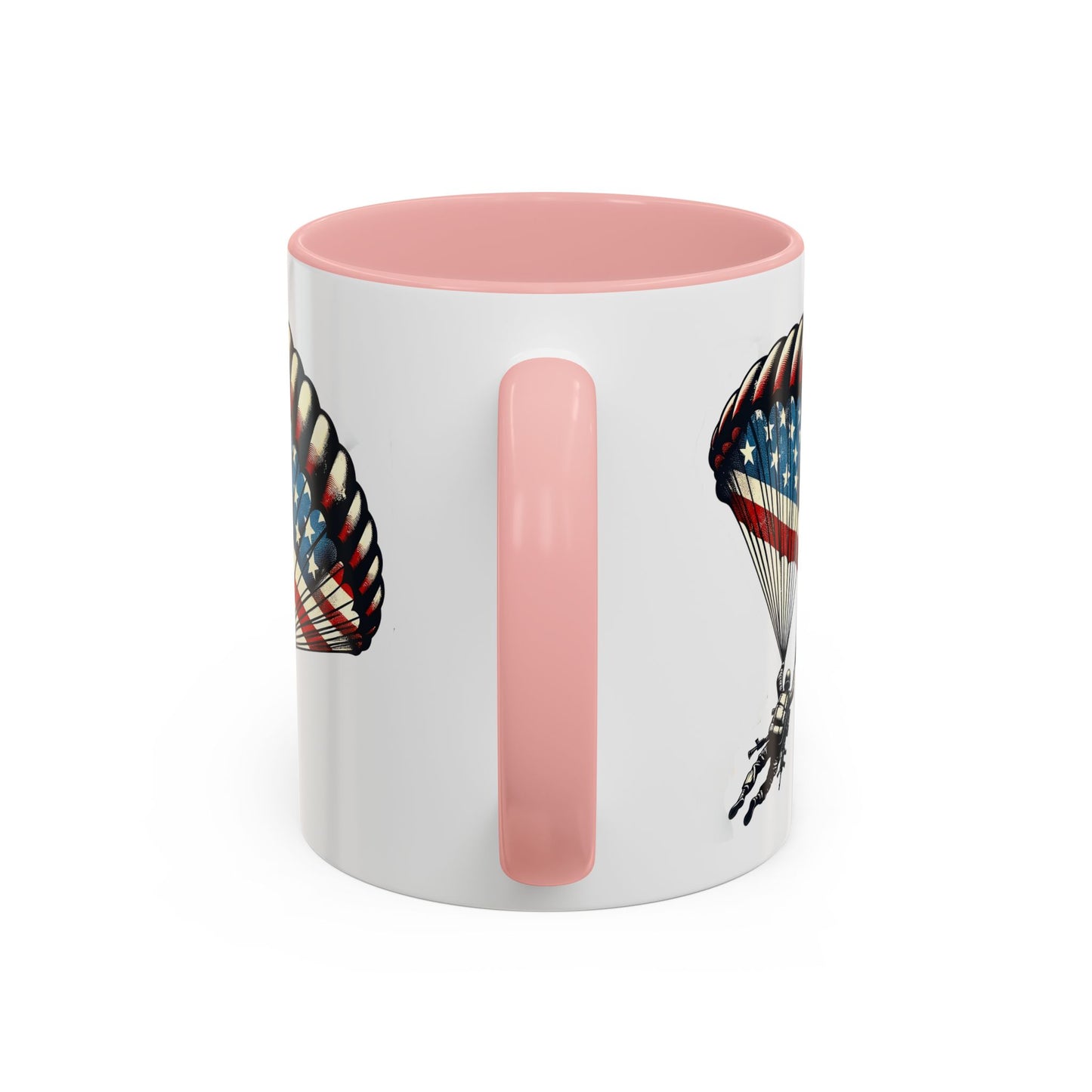 4th of July Mug - Airborne Soldier Parachute Flag