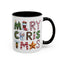 Christmas Mug - Merry Christmas Green Red & Gold Patterned Text
