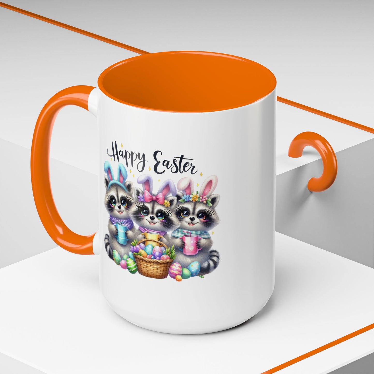 Easter Mug - Happy Easter Racoons