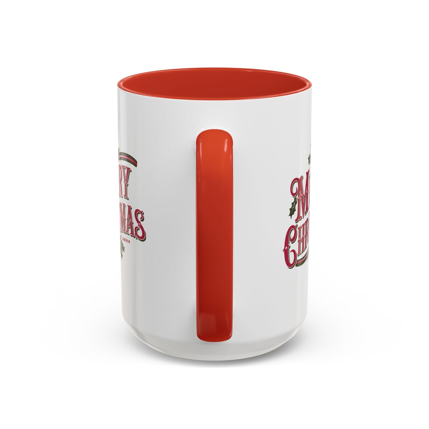 Christmas Mug - Merry Christmas Maroon & Green Text Decorations