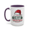 Christmas Mug - Merry Christmas Green & Red Text Red Hat