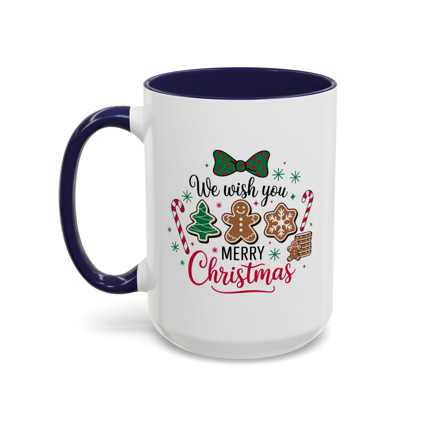 Christmas Mug - We Wish You a Merry Christmas Black & Red Text Cookies & Candy