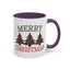 Christmas Mug - Merry Christmas Green & Red Text Decorative Trees