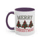 Christmas Mug - Merry Christmas Green & Red Text Decorative Trees