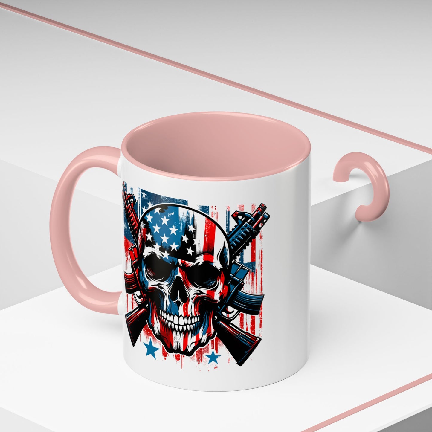 4th of July Mug - Skull With American Flag
