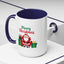 Christmas Mug - Merry Christmas Green & Red Text Santa Presents