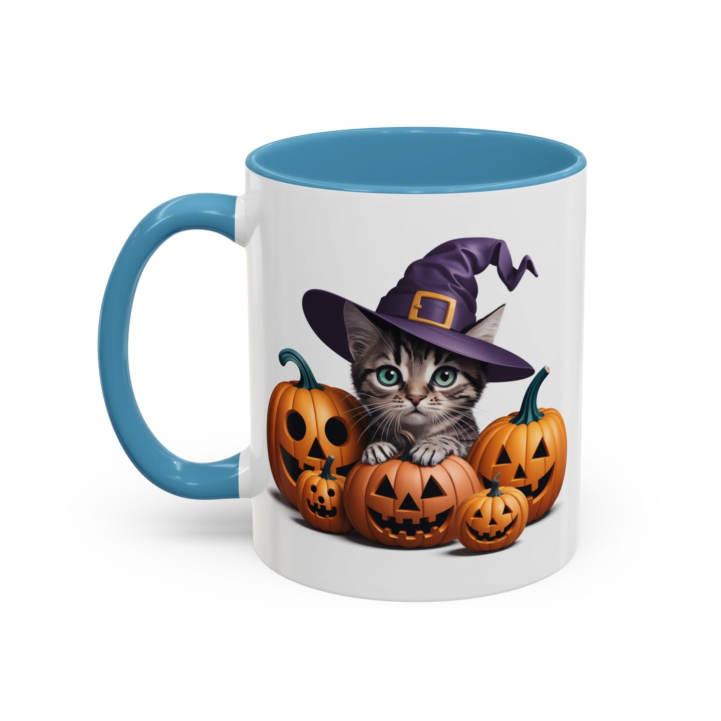 Halloween Mug - Witch Cat Hiding In Pumpkins