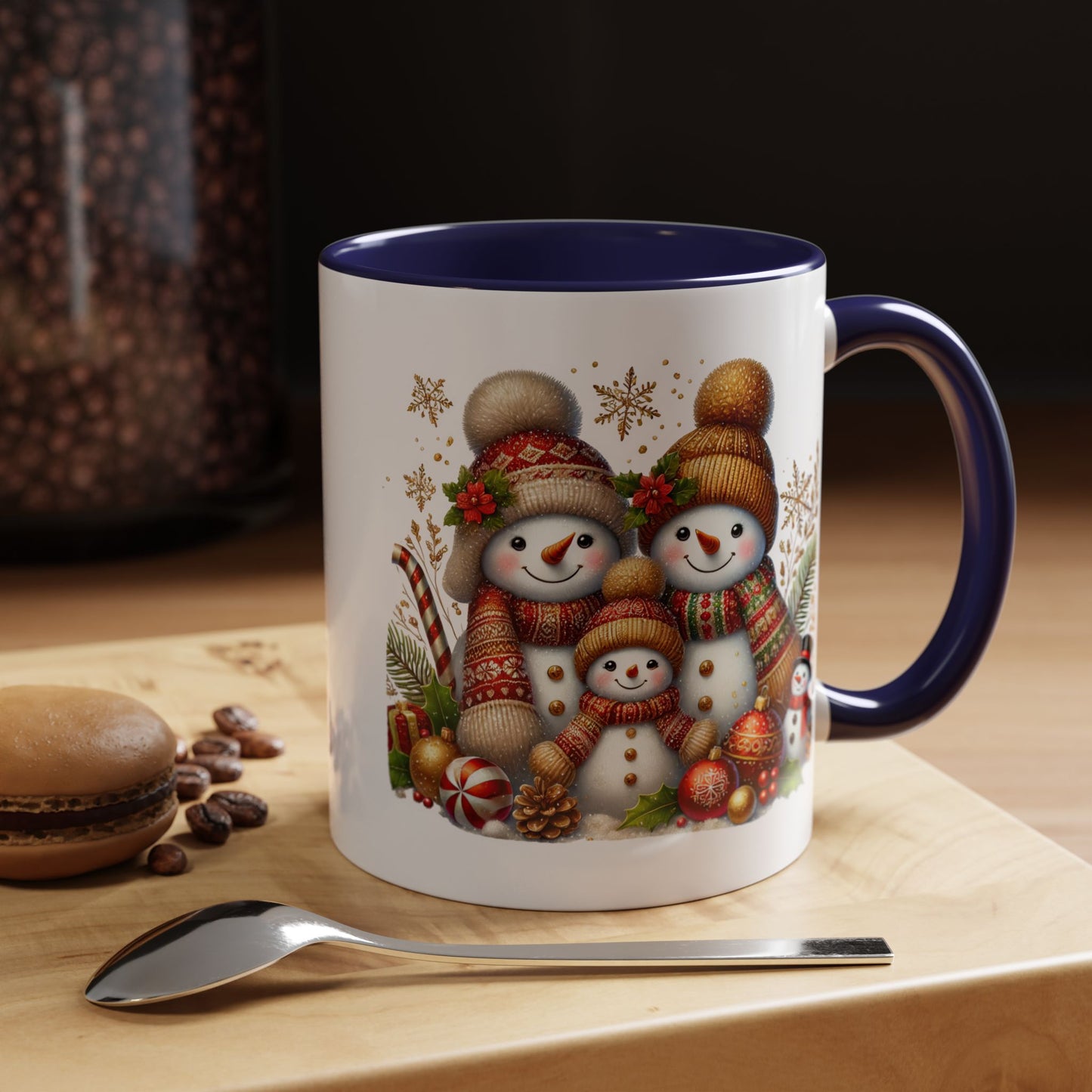 Christmas Mug - Gold Snowman Family