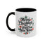 Christmas Mug - Merry Christmas and a Happy New Year Black Text Tree Ornaments Presents