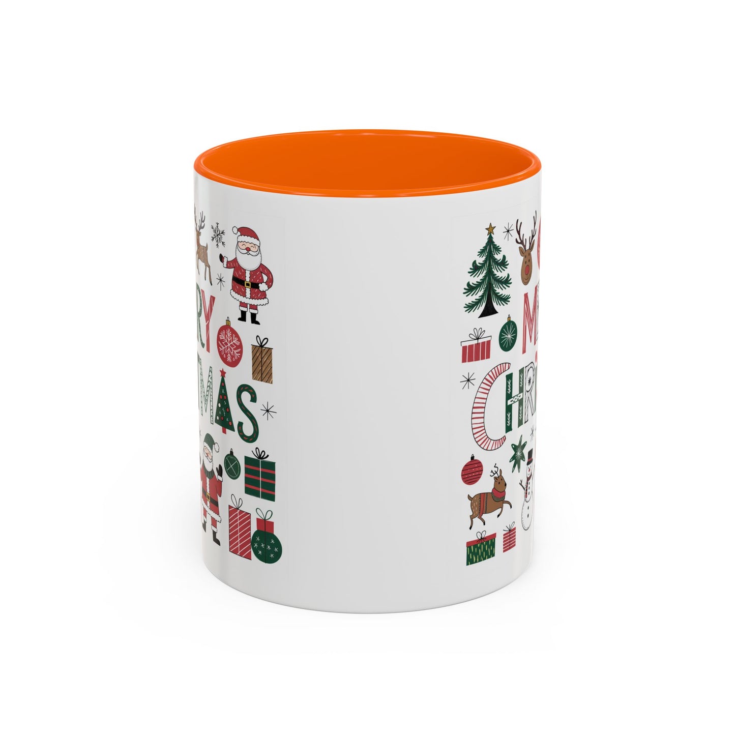 Christmas Mug - Merry Christmas Red White & Green Text Collage