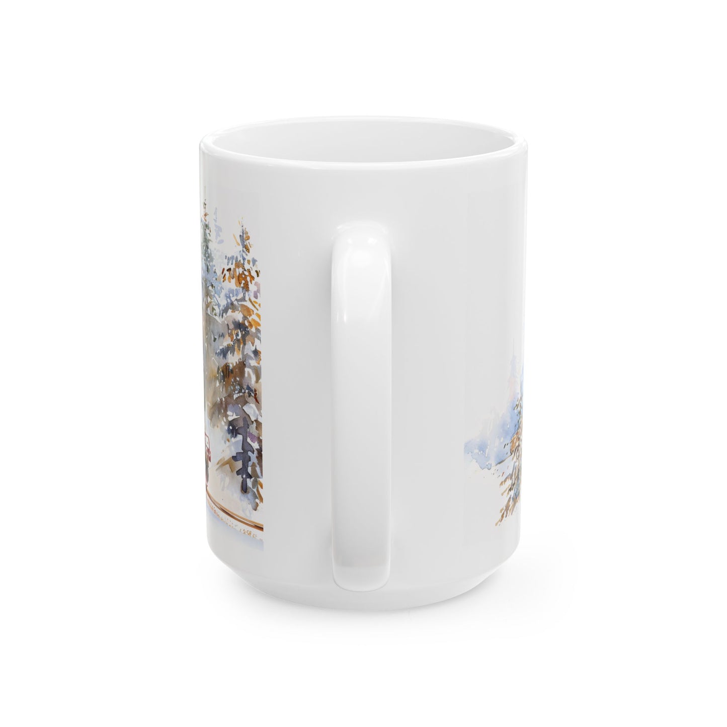 Christmas Mug - Snowy Landscape Train Wrap 6