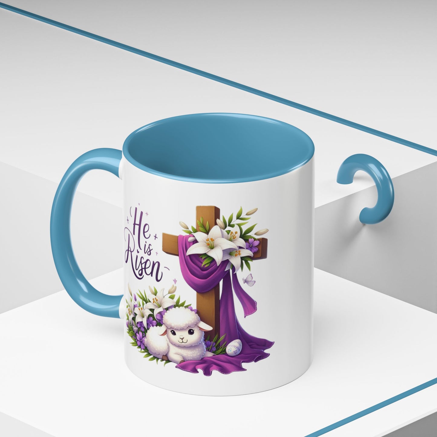 Easter Mug - He Is Risen Cross