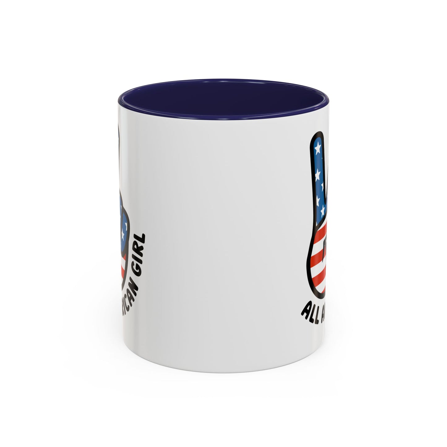 4th of July Mug - All American Girl Peace Sign