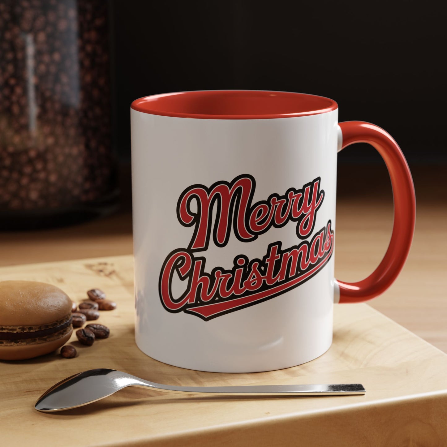 Christmas Mug - Merry Christmas Red & Black Baseball Text