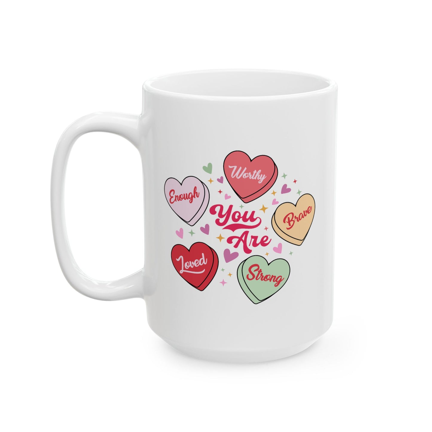 Motivation Mug - You Are Worthy Hearts