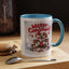 Christmas Mug - Merry Christmas Red Text Puppy Green & Red Top