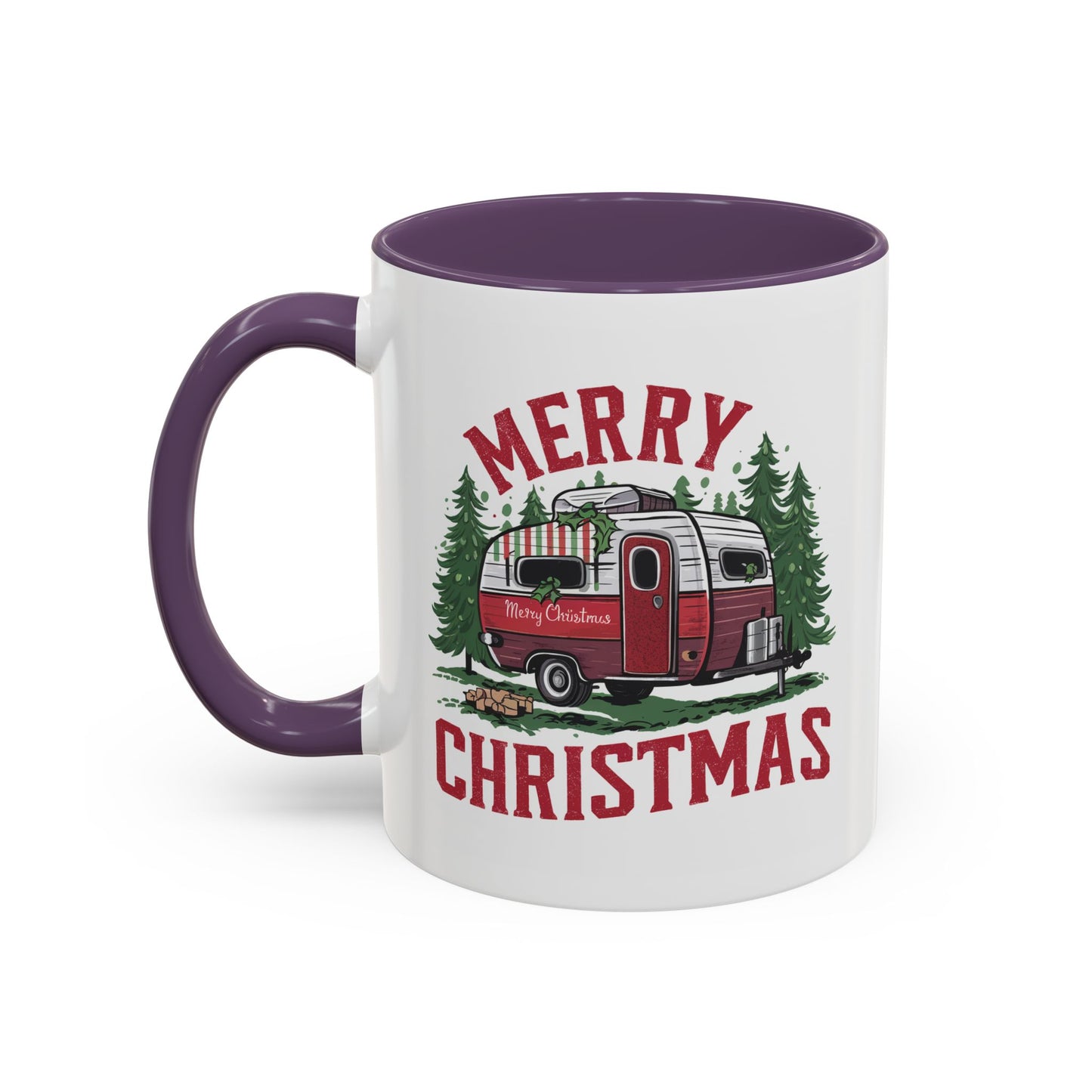 Christmas Mug - Merry Christmas Red & White Camper