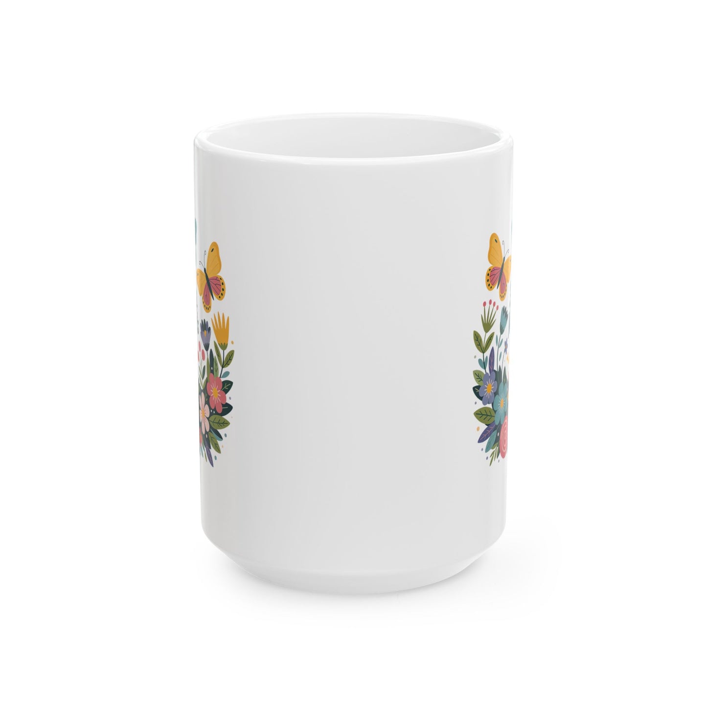 Mother's Day Mug - Happy Mother's Day Floral Butterflies