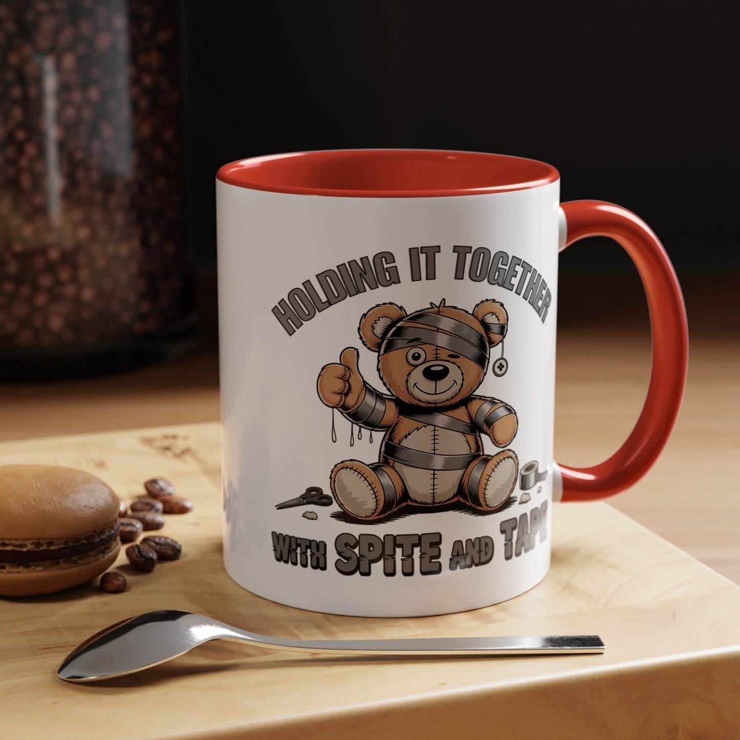 Humor Mug - Holding It Together With Spite & Tape