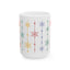 Christmas Mug - Green Yellow & Red Snowflakes Pattern