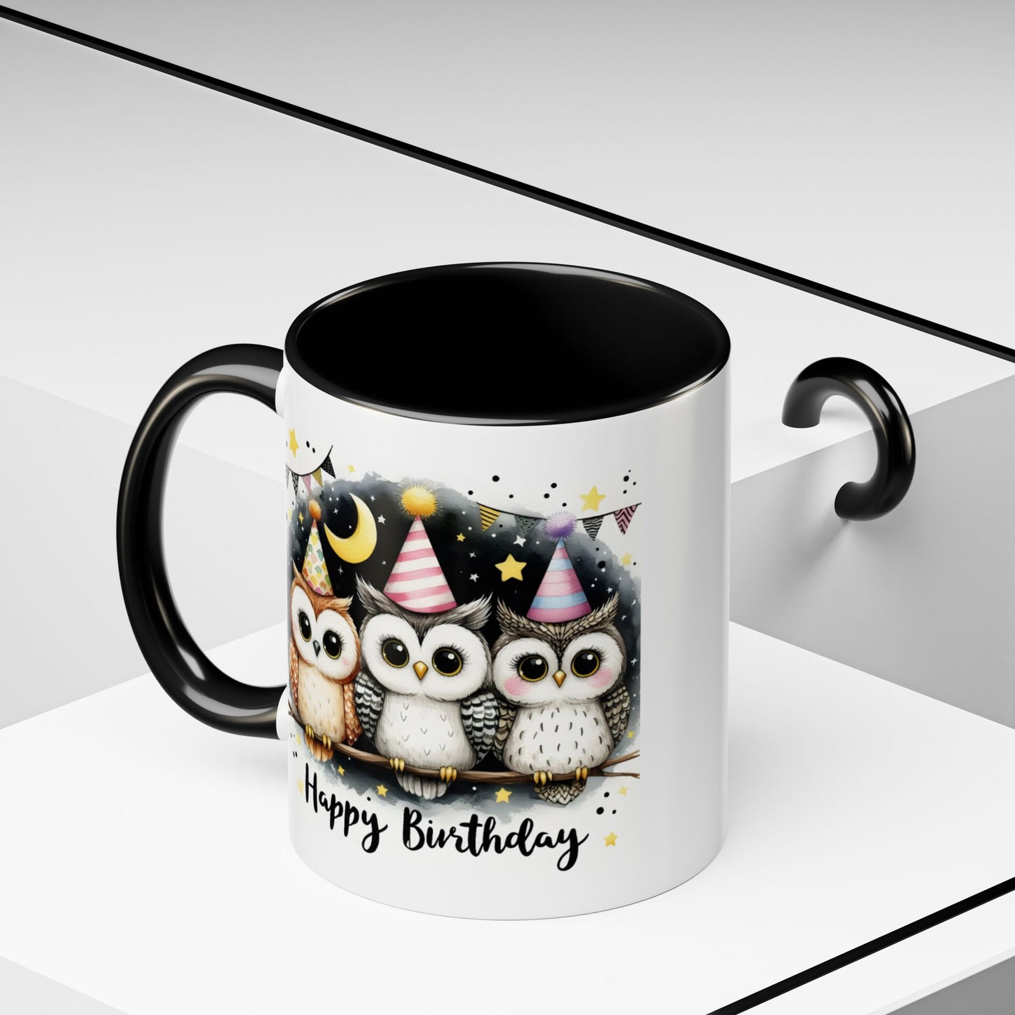 Birthday Mug - Happy Birthday Owls