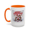 Christmas Mug - Merry Christmas Red Text Puppy Green & Red Top