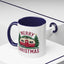 Christmas Mug - Merry Christmas Maroon Text Camper Trees