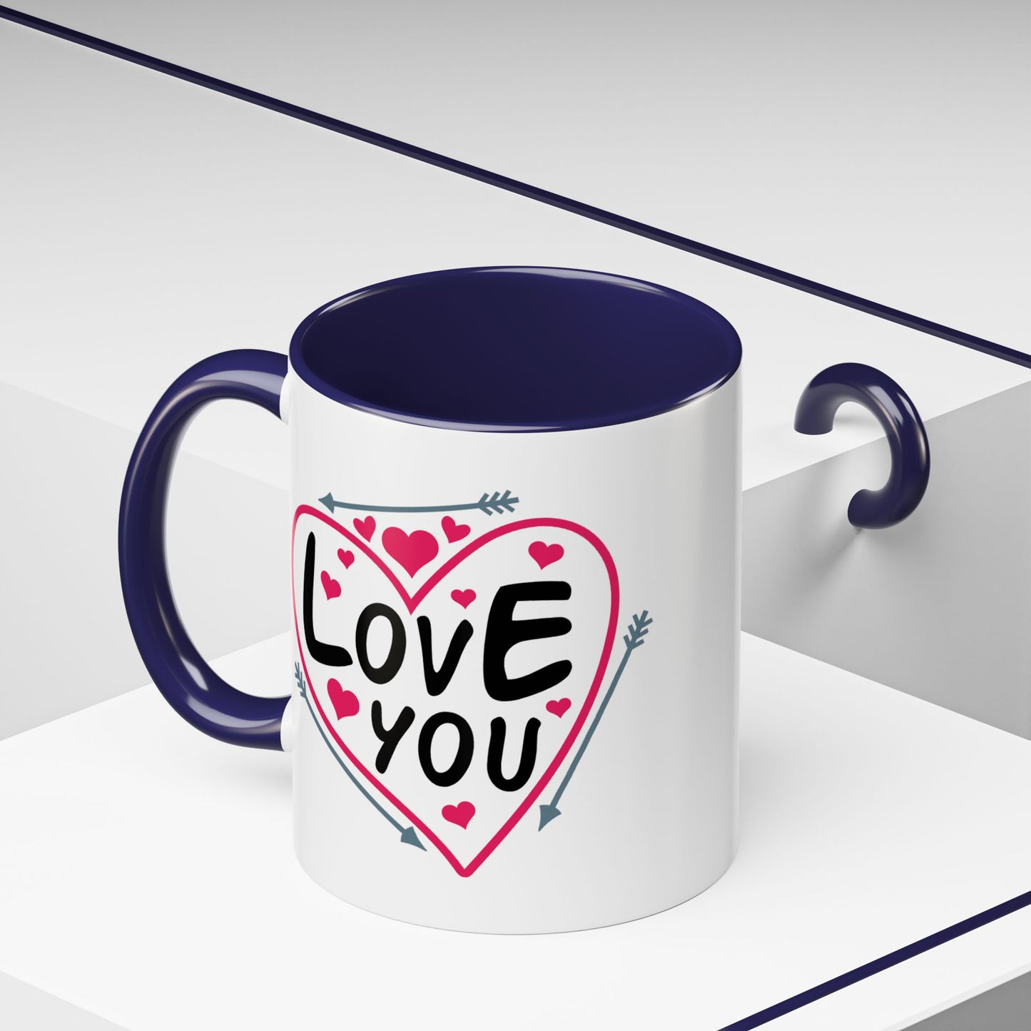 Valentine's Day Mug - Love You Heart Arrows