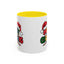 Christmas Mug - Merry Christmas Red Yellow & Blue Text Red Hats
