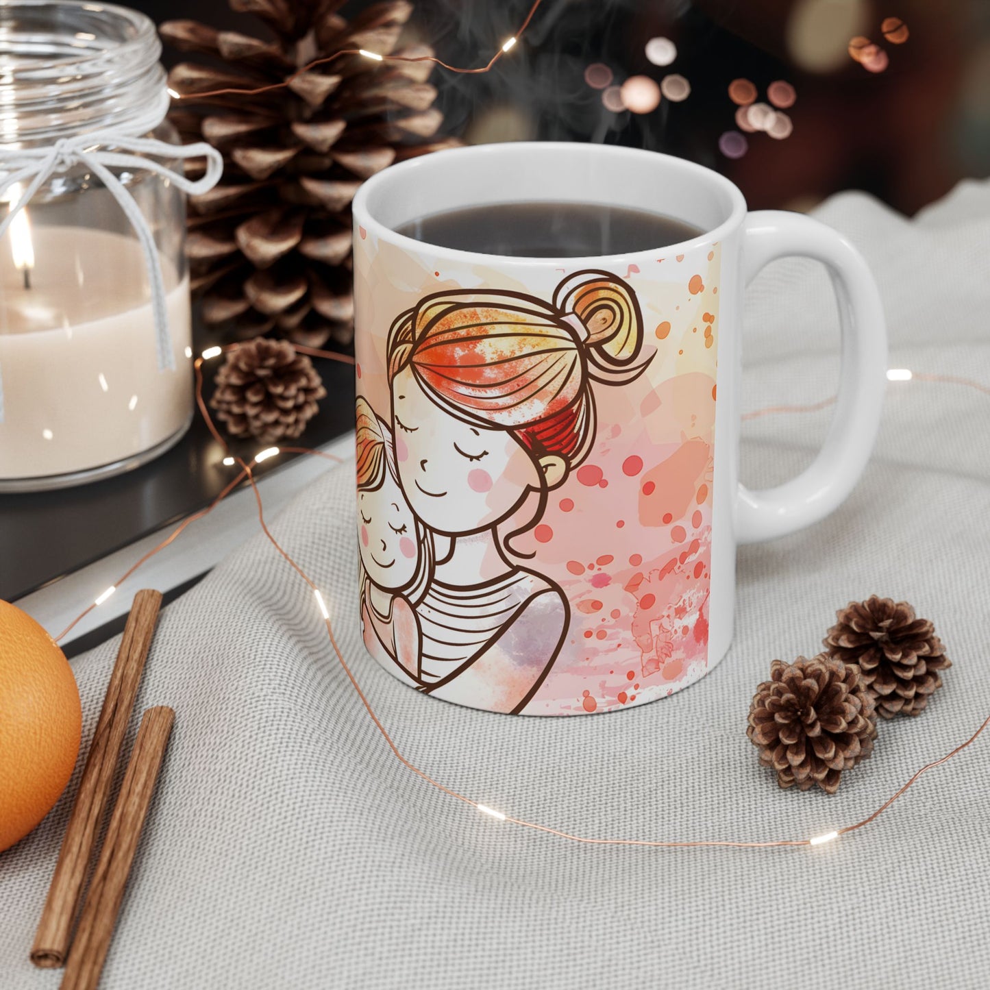 Mother's Day Mug - Mom & Daughter Embrace