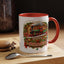 Christmas Mug - Happy Holidays White & Red Text Steam Locomotive