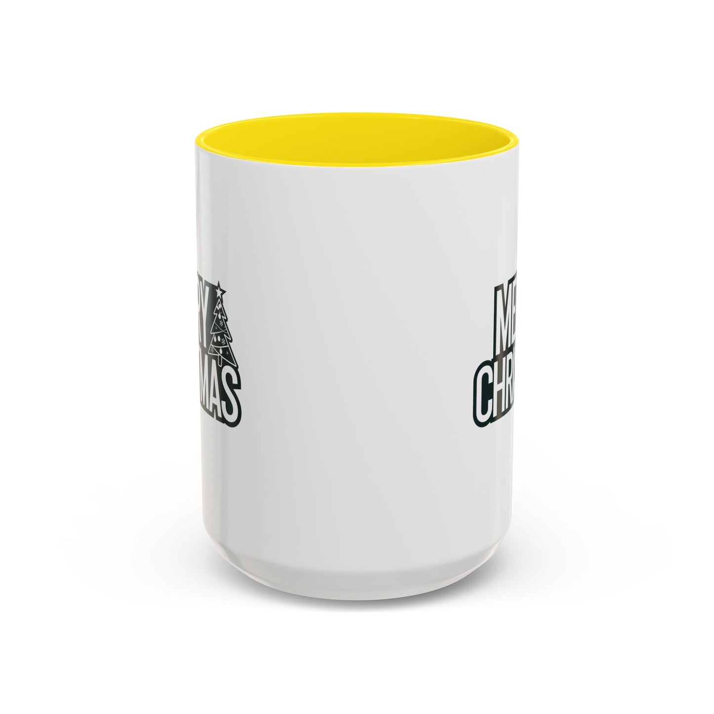 Christmas Mug - Merry Christmas White & Black Text Tree