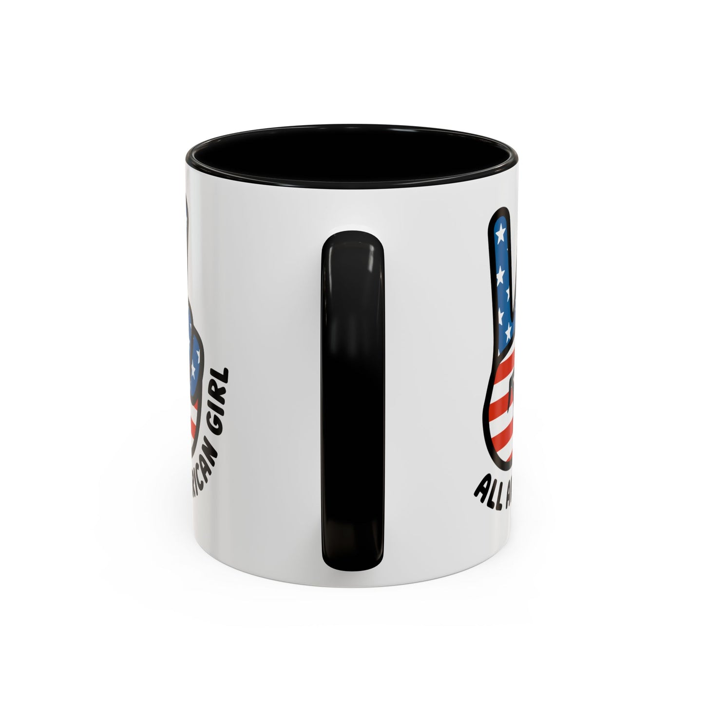 4th of July Mug - All American Girl Peace Sign