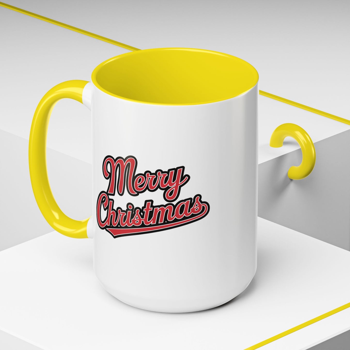 Christmas Mug - Merry Christmas Red & Black Baseball Text