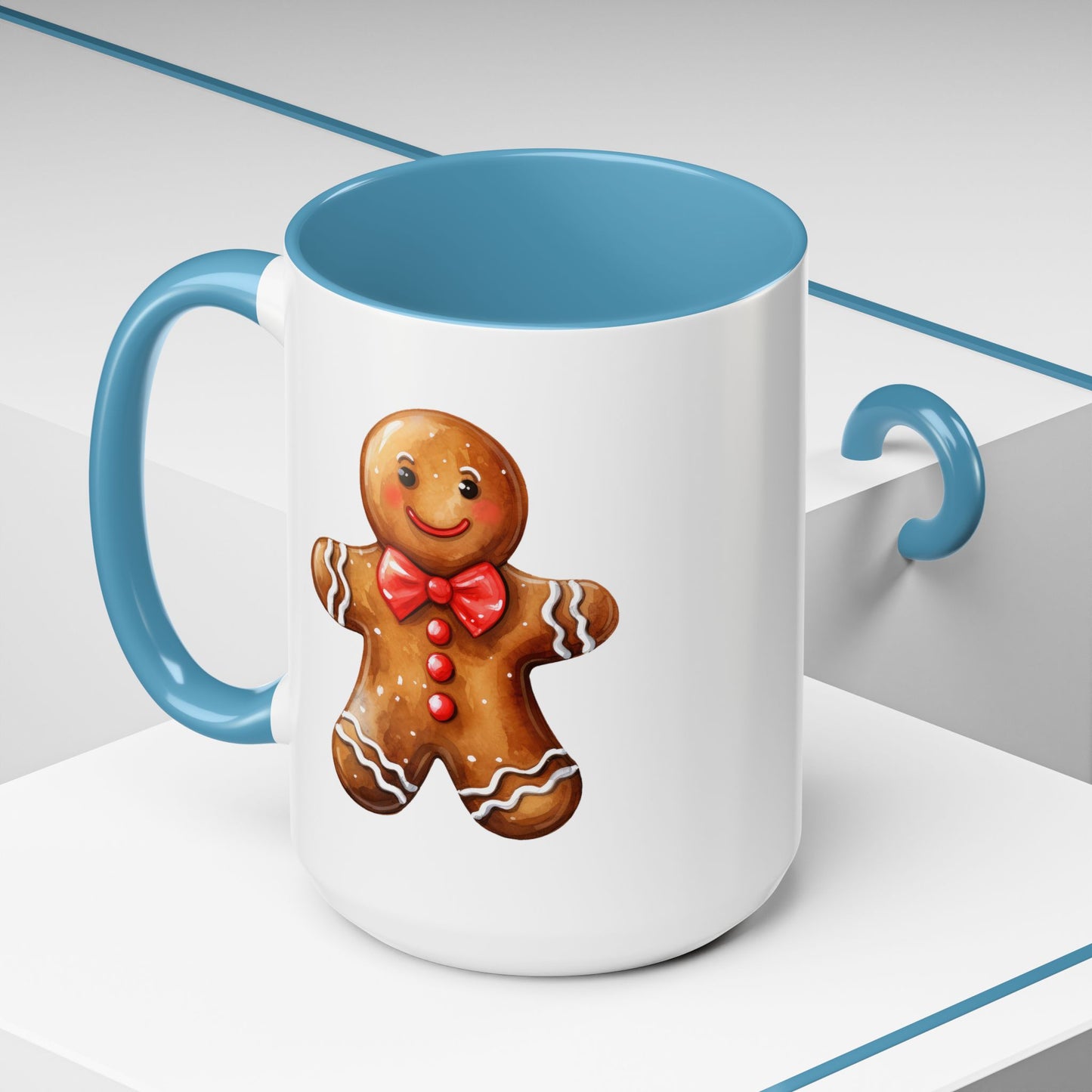 Christmas Mug - Gingerbread Man Red Bow