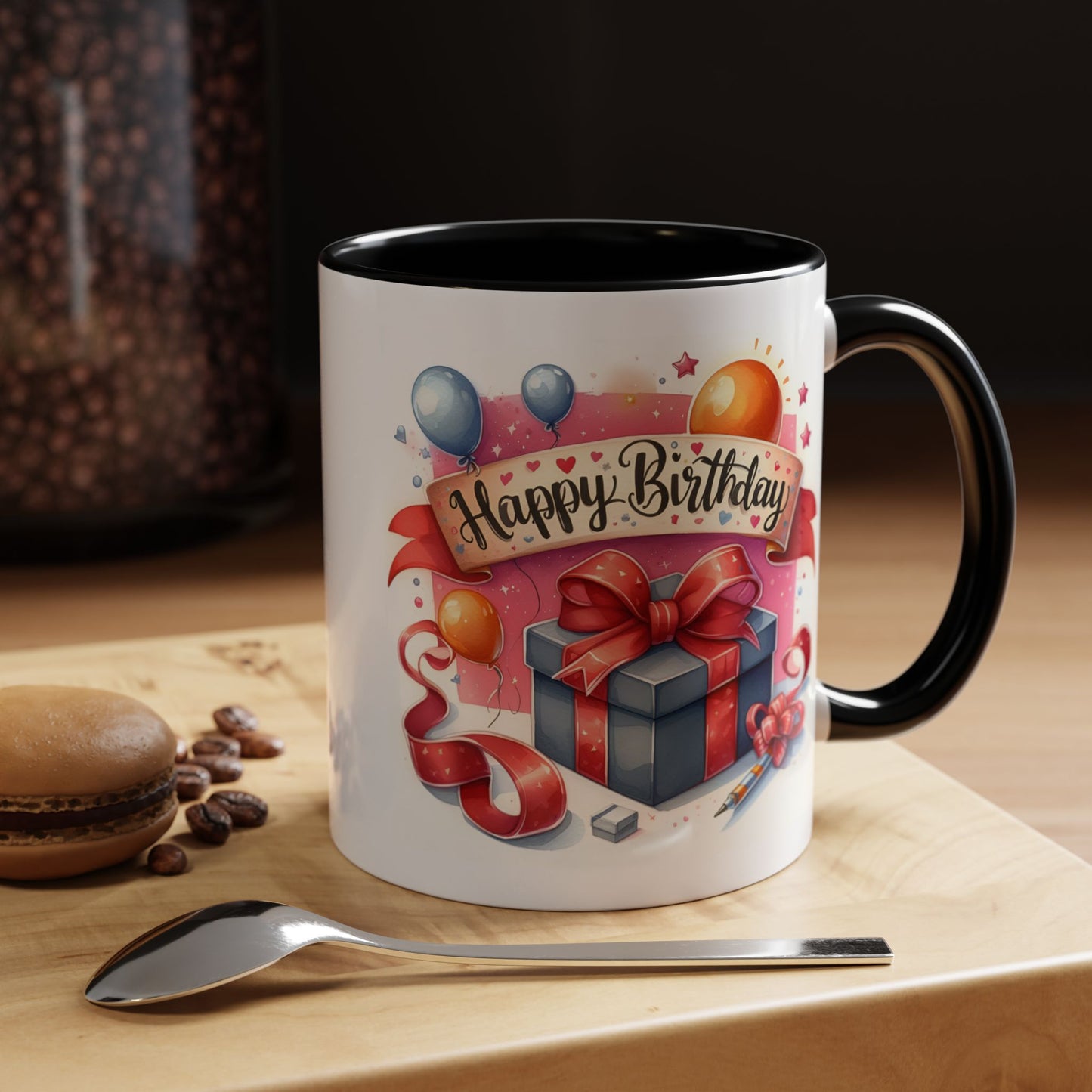 Birthday Mug - Present Pen Balloons