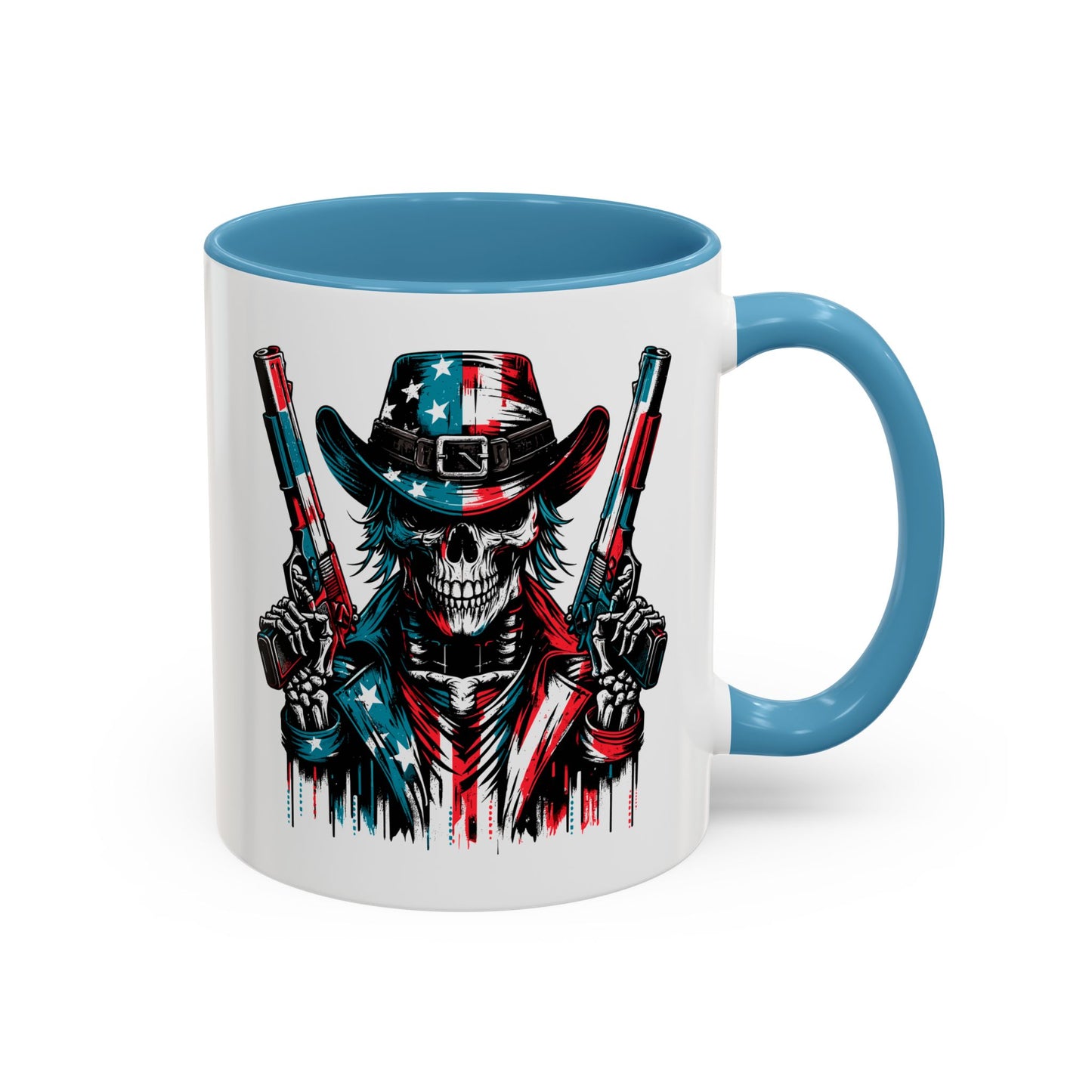 4th of July Mug - Skeleton with American Flag