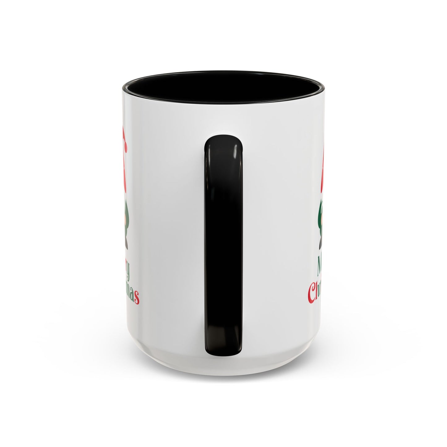 Christmas Mug - Merry Christmas Green & Red Text Gnome Candy Cane