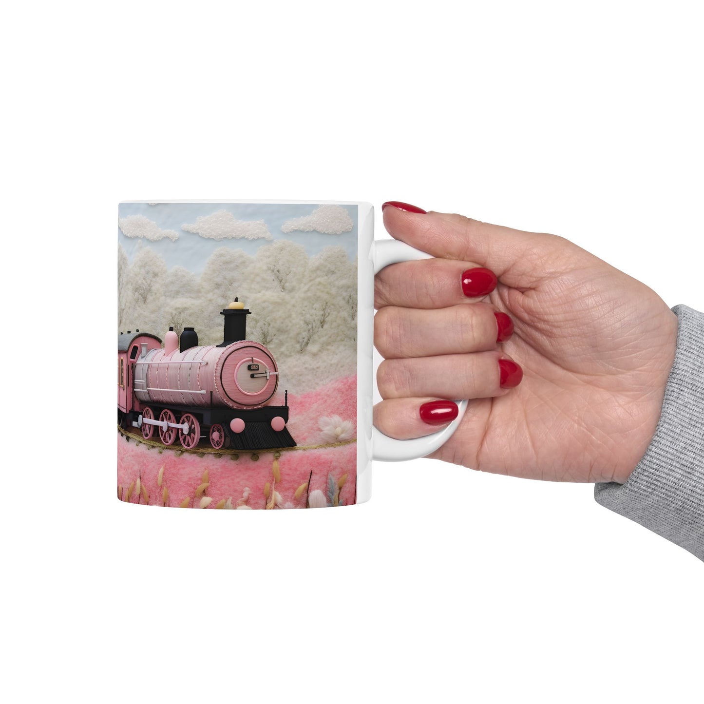 Artistic Mug - Felted Train 2