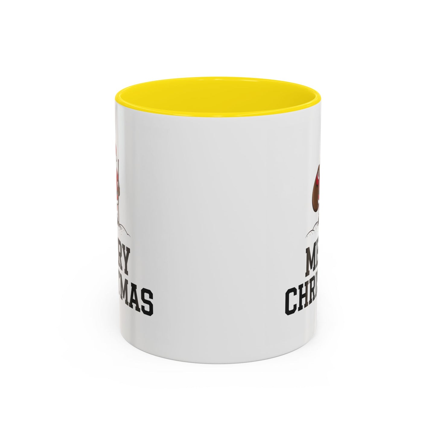 Christmas Mug - Merry Christmas Black Text Santa Walking