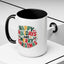 Christmas Mug - Happy Holidays and Merry Christmas Blue Green Yellow Red Text